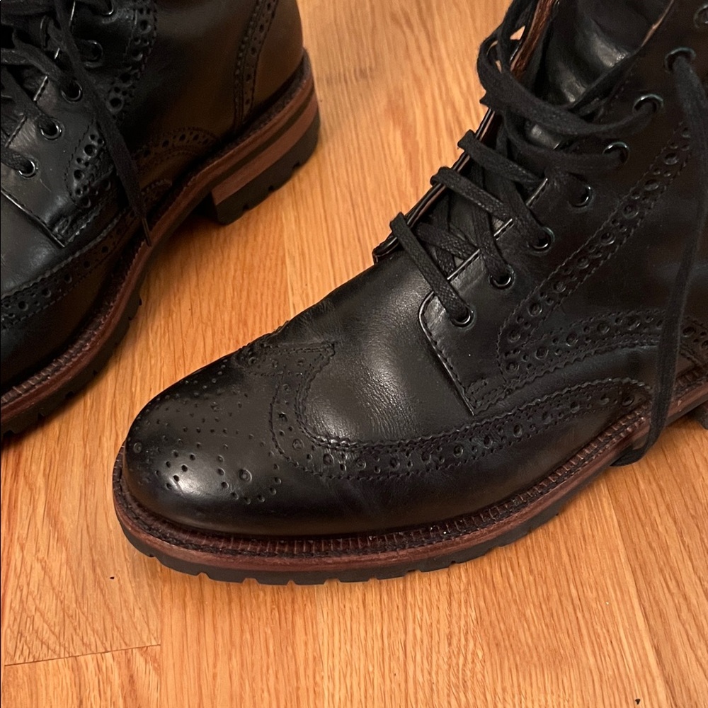 Frye Black Leather Boots 9.5 Men’s -Fits size 10.5/11 women - Picture 12 of 16